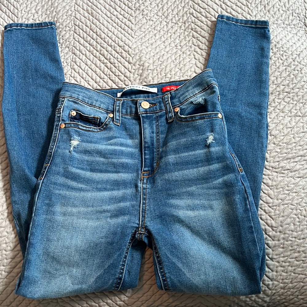Blue ripped jeans!